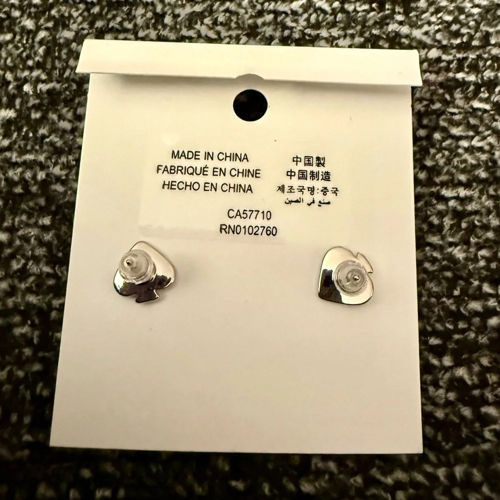 Authentic kate spade New York Silver Padlock Stud Earrings - NWT